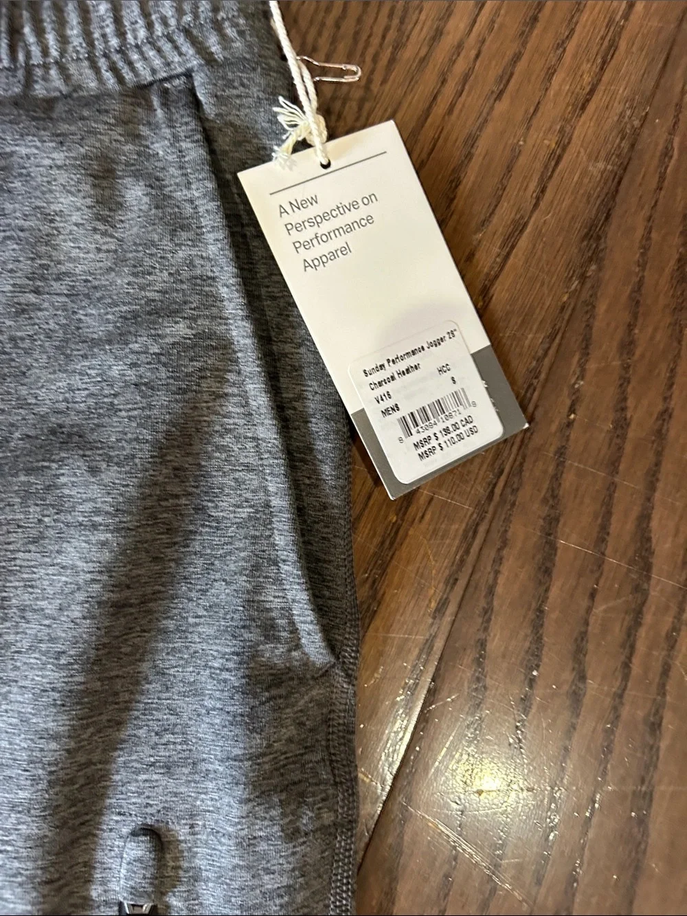 Vuori Charcoal Gray Knit Jogger Pants with Drawstring NWT Sunday Performance jog